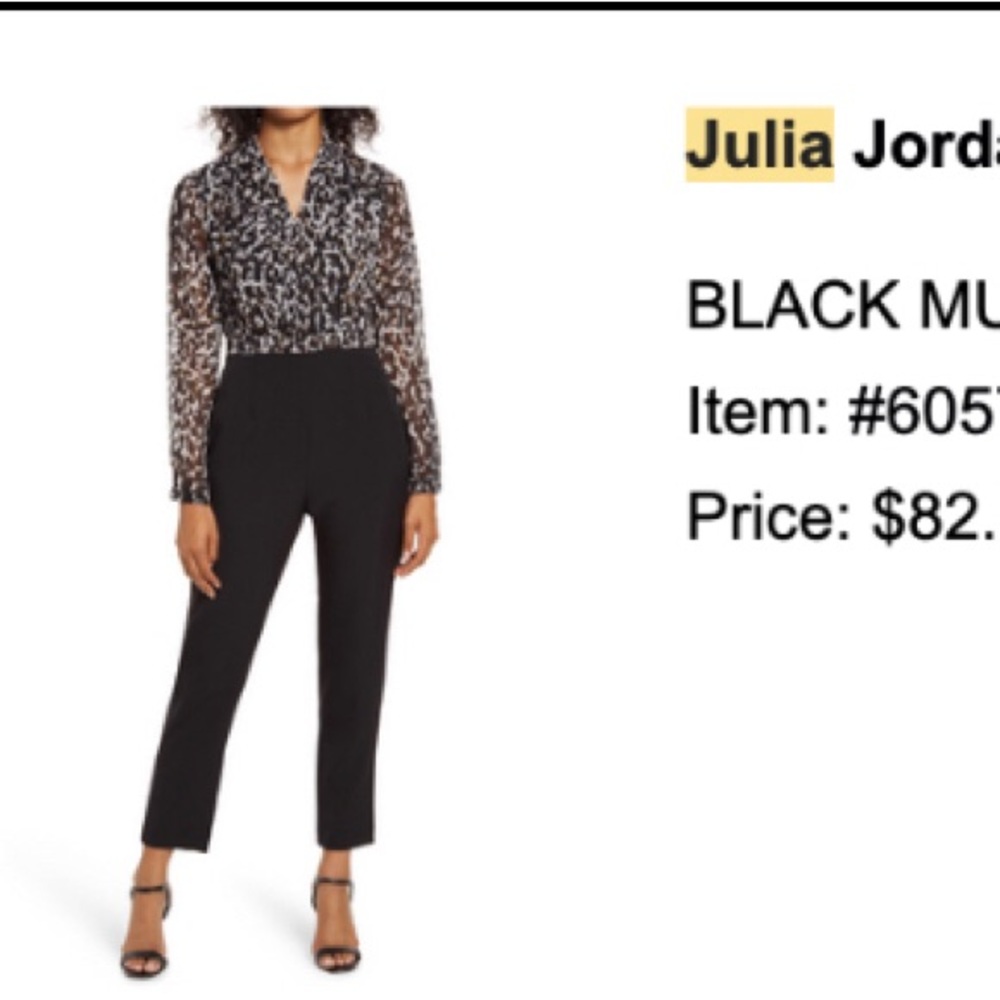 Julia Jordan jumper size 12. NWT. It’s a fun outfit. Fitted waist, generous hip.